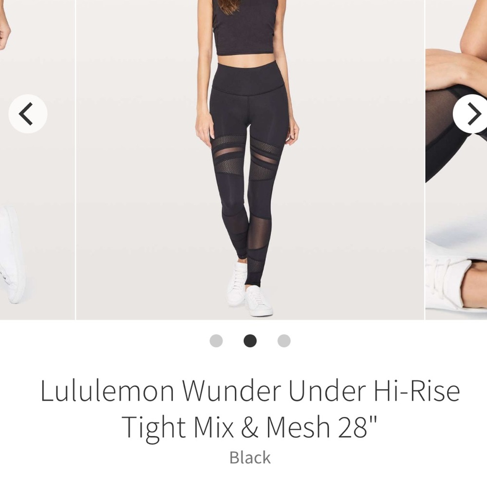 Lululemon Wunder Under Mesh 28” size 6 - black
